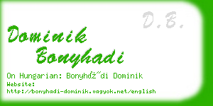 dominik bonyhadi business card